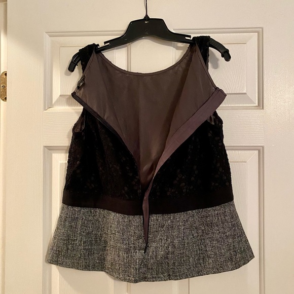 Peplum Tweed & Lace Style Shell - Picture 3 of 10